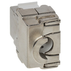 RJ45 Keystone 插口 免工具 FTP Cat.6a 屏蔽 金属 银色 50件套 LAN 网络 Delta FX-RJ45-6A-01*P50