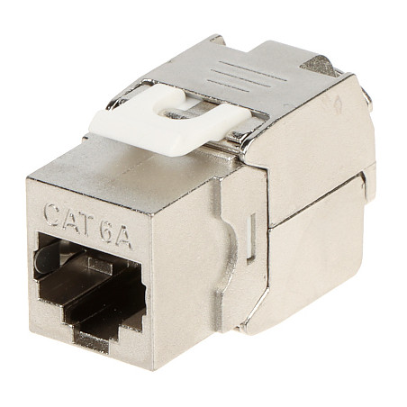 Keystone RJ45 конектор екраниран FTP UTP Cat 6A без инструменти сребрист комплект 50 броя Krone Delta FX-RJ45-6A-16*P50