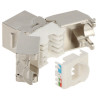 Раз'ём Keystone RJ45 Гняздо Экранаванае FTP UTP Cat 6A Бязінструментальнае Сярэбранае Набор 50 штук Krone Delta FX-RJ45-6A-16*P5