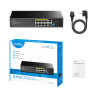 8ポート ギガビットPoE+スイッチ 2つのアップリンクポート 1000Mbps 120W VLAN Watchdog 250m デスクトップ メタル筐体 CUDY GS1010PE