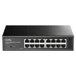 16-portos gigabit switch RJ45 10/100/1000 Mb/s fém ház VLAN üzemmód asztali kivitel CUDY GS1016