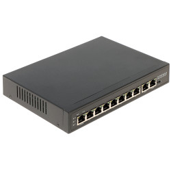 8-porttinen PoE-kytkin 10/100 Mbps 2x Uplink Hi-PoE 60W VLAN Extend 250m PD Alive Metallikuori 120W GTX GTX-A1-10-82