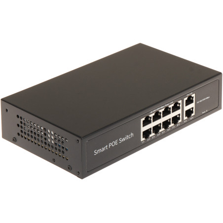 8 prievadų PoE komutatorius 10/100/1000 Mb/s Uplink Gigabit Switch IP CCTV LAN kameroms Desktop GTX - Grid Telecommunication eXp