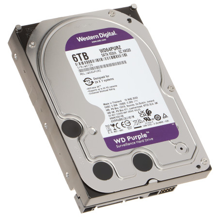 High-performance 6TB SATA III hard drive for 24/7 CCTV surveillance systems with AllFrame 4K technology and 256MB cache WESTERN 