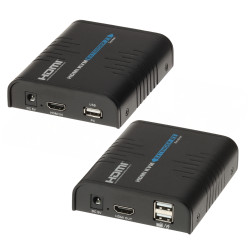 UTP RJ45ツイストペアケーブル経由HDMIおよびUSBエクステンダー 100m HDbitTプロトコル Full HD DVR NVRマウス制御 Signal HDMI+USB-EX-100