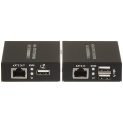 ตัวขยายสัญญาณวิดีโอและข้อมูลผ่านสายเครือข่าย UTP RJ45 ชุด KVM 4K UHD 70 เมตร HDR PoC แบบแอคทีฟ Delta Multimedia HDMI+USB-EX-70-4