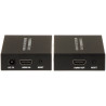 ตัวขยายสัญญาณวิดีโอและข้อมูลผ่านสายเครือข่าย UTP RJ45 ชุด KVM 4K UHD 70 เมตร HDR PoC แบบแอคทีฟ Delta Multimedia HDMI+USB-EX-70-4