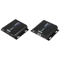 HDMI 4K UHD extender sodrott érpáron 120m hatótáv IR támogatással HDbitT videóátvitel UTP LAN kábelen Delta Multimedia HDMI-EX-2