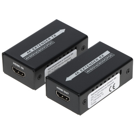HDMIエクステンダー 4K UHD 60m RJ45 Cat.6/6A/7 HDCP 2.2 PoC ミニビデオ信号コンバーター Delta Multimedia HDMI-EX-60-4K-MINI