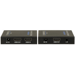 Professioneller HDMI Extender über Netzwerkkabel 4K UHD 60Hz 70m HDR10 HDCP 2.2 Set mit IR Fernbedienung Splitter Delta Multimed