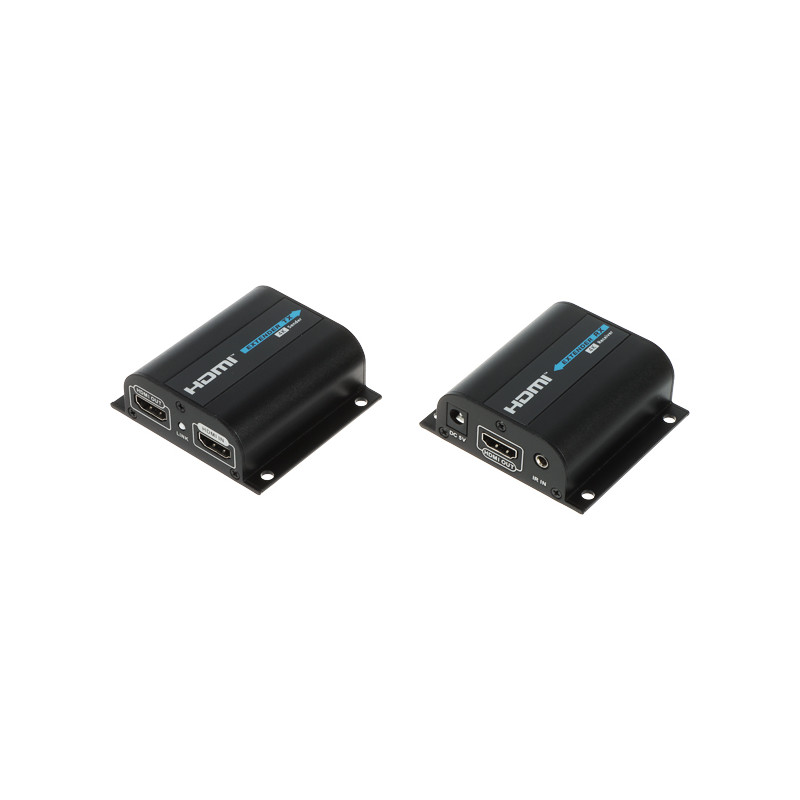 HDMI 4K UHD 70m 익스텐더 RJ45 트위스티드 페어 분배기 및 IR 리모컨 전송 HDMI 루프 출력 포함 Delta Multimedia HDMI-SP-EX-6IR-V4