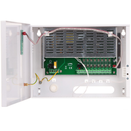Alimentation à découpage 12V 7A 8 sorties boîtier métallique mural avec protection par fusibles PULSAR HPSDC-12V8X1A