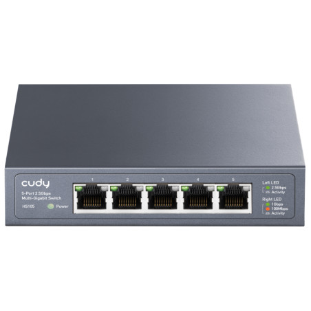 5 Port 2.5Gbps Gigabit Ethernet Network Switch Metal Desktop RJ45 Hub CUDY HS105