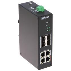 Teollinen PoE-kytkin 4 porttia Gigabit 96W Watchdog SFP hallittava DIN-kiskoon DAHUA HS4408-4ET-96