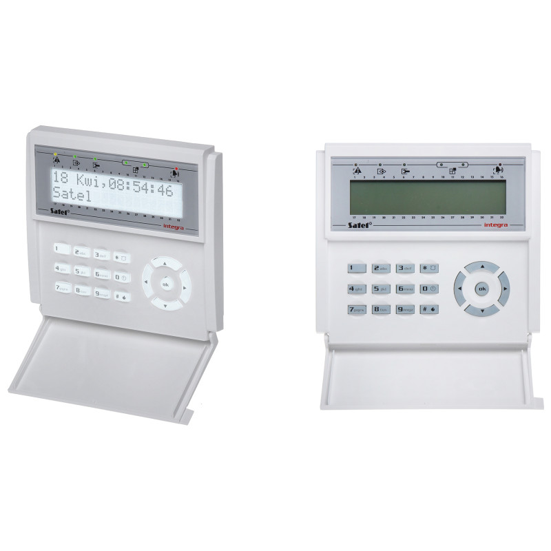 LCD keypad with white backlight for intrusion and robbery alarm systems zone control SATEL INT-KLCD-W