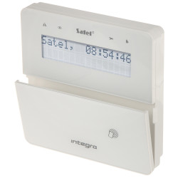 LCD kezelő RFID olvasóval INTEGRA riasztóközponthoz fehér RS-232 3EOL SSWiN riasztórendszer SATEL INT-KLFR-W