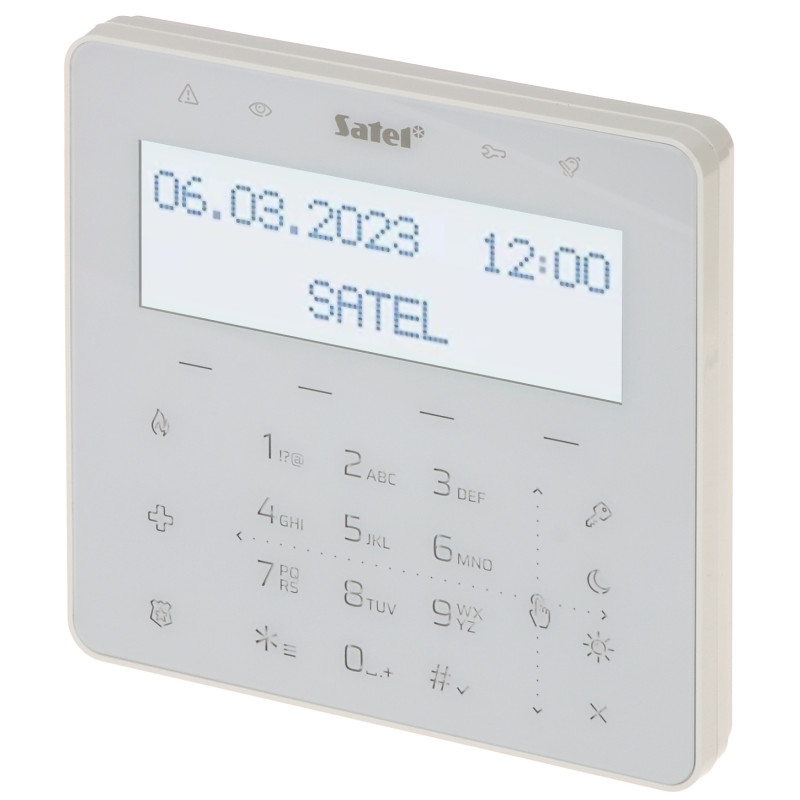 LCD-berøringstastatur for alarmsystemer hvit berøringspanel smarthuskontroller SATEL INT-KSG2R-W