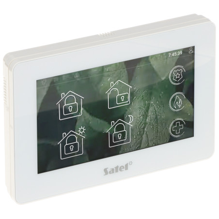 Grafisches 7 Zoll Touchscreen Bedienteil mit RFID für Alarmsysteme SATEL INT-TSH2R-W