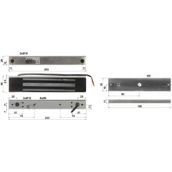 Elektromagnetischer Haftmagnet Aufputz Einzeln Wasserdicht Außenbereich Edelstahl 280kg 12V DC Dantom JS-280W
