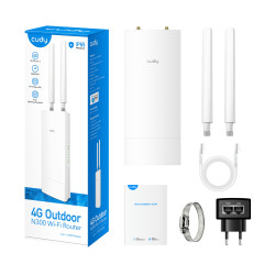 室外4G LTE无线路由器 300Mb/s PoE IP65 VPN Nano SIM卡槽接入点 CUDY LT400 OUTDOOR