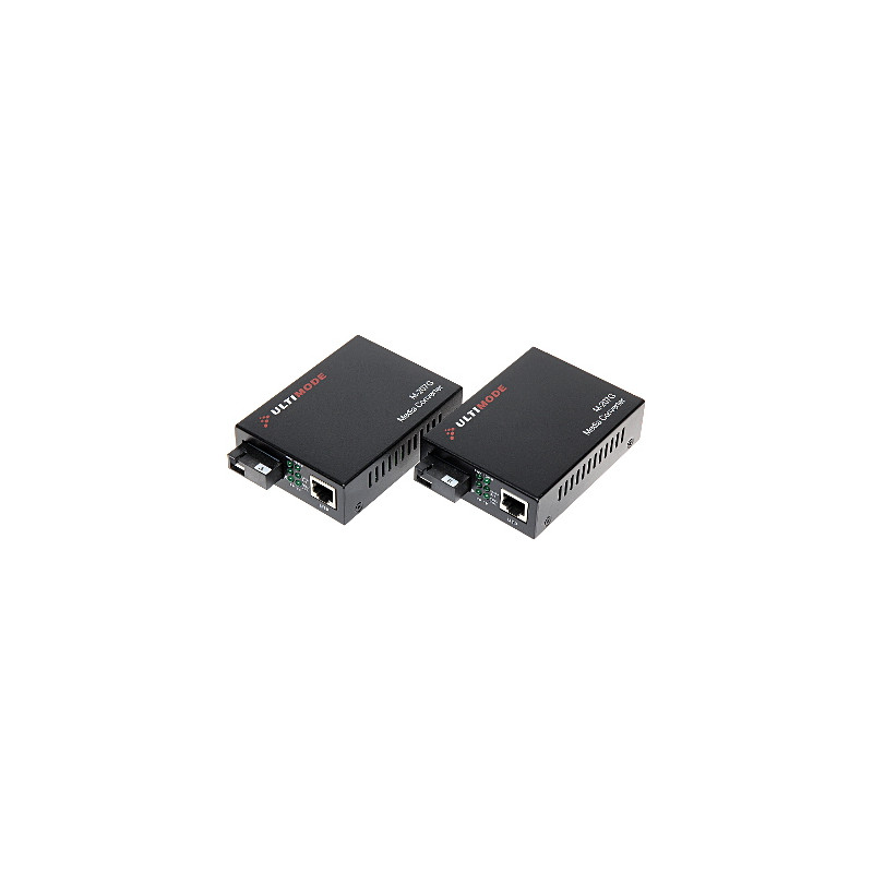 Convertor media fibră optică Gigabit Ethernet set TX+RX WDM rază 20km conector SC monomod ULTIMODE M-207G