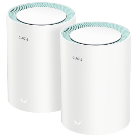 AC1200 千兆双频 VPN Mesh Wi-Fi 系统 2.4/5GHz 覆盖范围 170m2 MU-MIMO 无缝漫游 CUDY M1300(2-PACK)