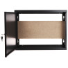 Boîtier métallique en saillie avec plaque de montage en bois noir RAL9005 pour systèmes d'alarme et CCTV STALFLEX MB-TPR5-MP-B