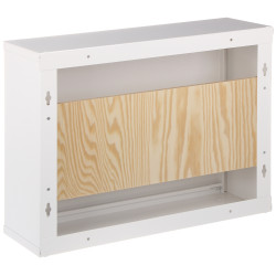 Nadometno kovinsko ohišje 520x400x140mm bela omarica z leseno montažno ploščo za alarmne sisteme CCTV STALFLEX MB-TPR5-MP-W