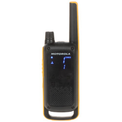 Conjunto de Rádios Walkie-Talkie PMR 446MHz Alcance 10km Resistência IPX4 Completo com Acessórios e Estojo Motorola MOTOROLA-T82