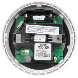 เครื่องตรวจจับควันแบบออปติคัลไร้สาย 433MHz ระบบสัญญาณเตือนภัยภายในบ้านและการป้องกันอัคคีภัย SATEL MSD-350