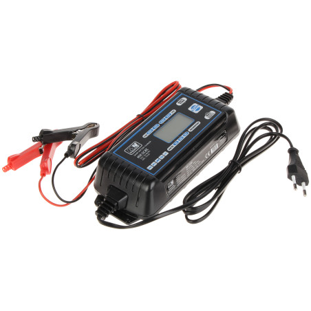 เครื่องชาร์จแบตเตอรี่อัจฉริยะ 12V 24V AGM เจล ไมโครโปรเซสเซอร์ 8A LCD IP65 MW POWER MW-SC8E