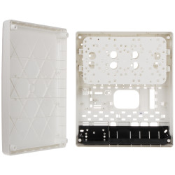 Caixa de montagem saliente profissional para sistemas de alarme Grau 3 com espaço para bateria 18Ah ABS branca robusta SATEL OPU