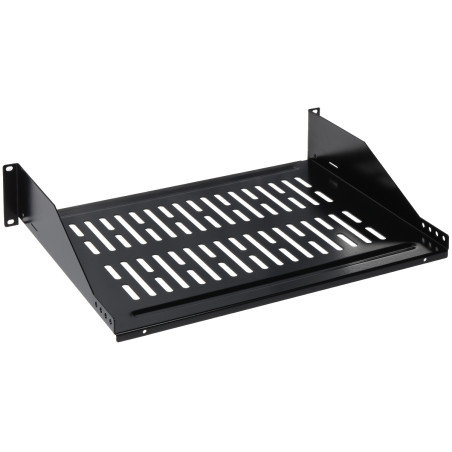 Półka do szafy RACK 19 cali 2U głębokość 356mm czarna stalowa zestaw 2 sztuki akcesoria montażowe Signal P19-2U/356*P2