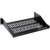 RACK-hylla 19 tum 2U djup 356mm svart stål set om 2 st monteringstillbehör Signal P19-2U/356*P2