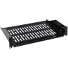 19 colos RACK szekrény polc 2U mélység 356mm fekete acél 2 darabos készlet szerelési tartozékokkal Signal P19-2U/356*P2
