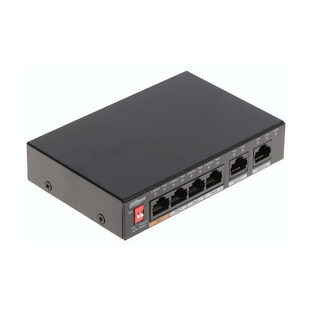 4포트 10/100 Mbps 데스크탑 PoE 스위치 60W Hi-PoE CCTV 워치독 전원 어댑터 포함 250m 익스텐더 DAHUA PFS3006-4ET-60-V2