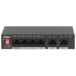Switch PoE 4 θύρες 10/100 Mbps Desktop 60W Hi-PoE CCTV Watchdog Τροφοδοτικό στη συσκευασία Extender 250m DAHUA PFS3006-4ET-60-V2