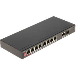 Прамысловы PoE-камутатар Dahua PFS3110-8ET1GT1GF-96 8 партоў 96W Hi-PoE 90W Watchdog SFP Gigabit Uplink Desktop DAHUA PFS3110-8E