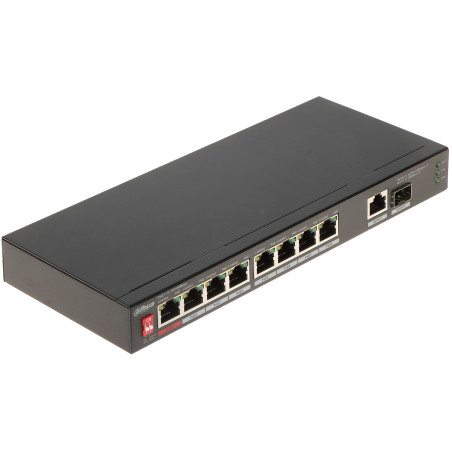 Dahua PFS3110-8ET1GT1GF-96 8ポート 96W Hi-PoE 90W Watchdog SFPギガビットアップリンク産業用デスクトップPoEスイッチ DAHUA PFS3110-8ET1GT1GF-96