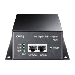 Інжэктар PoE Gigabit 90W Hi-PoE 802.3bt Сеткавы блок сілкавання для IP-камер сістэм маніторынгу CUDY POE350