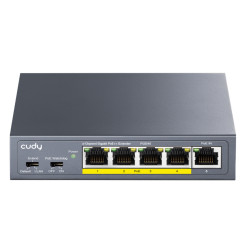 Gigabitinis PoE jungiklis plėtiklis 4 prievadai 10/100/1000 Mbps LAN signalo skirstytuvas Watchdog Extend režimas 250m CUDY POE4