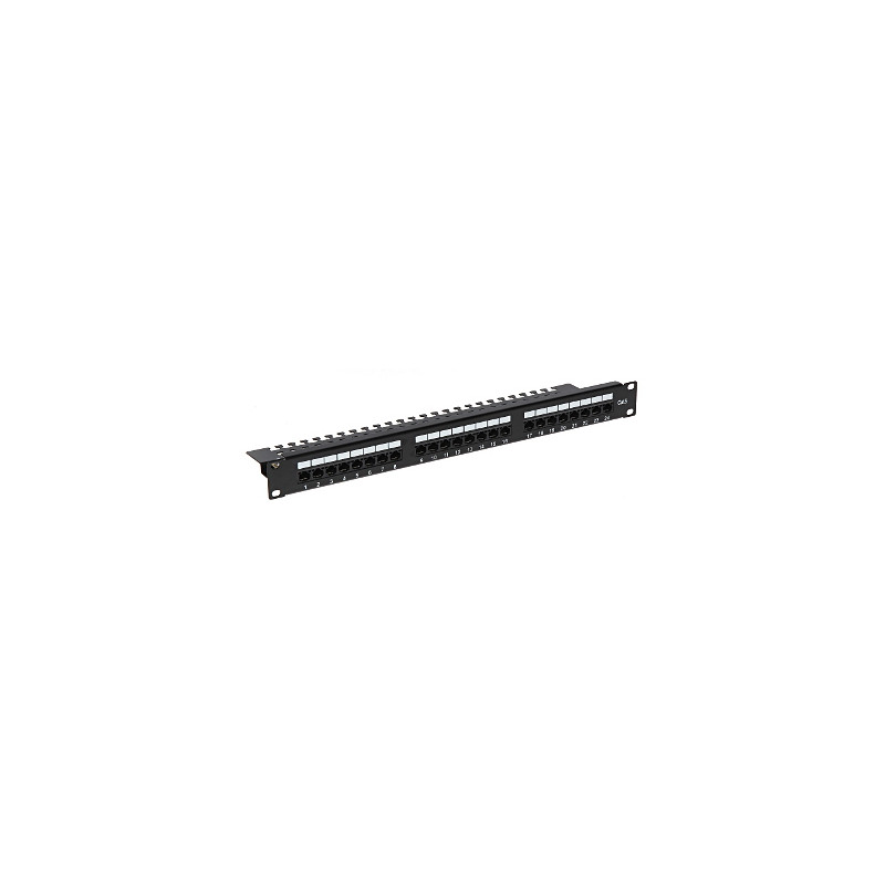 Patch Panel RJ-45 24 Portas UTP Cat.6 1U Rack 19 polegadas Preto Acessórios de Rede LAN Delta PP-24/RJ/6C