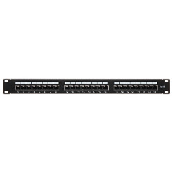 Patch Panel RJ-45 24 Θύρες UTP Κατ.6 1U Rack 19 ίντσες Μαύρο Αξεσουάρ Δικτύου LAN Delta PP-24/RJ/6C