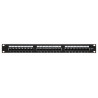 Пач панел RJ-45 24 порта UTP Кат.6 1U Rack 19 инча Черен Мрежови аксесоари LAN мрежи Delta PP-24/RJ/6C