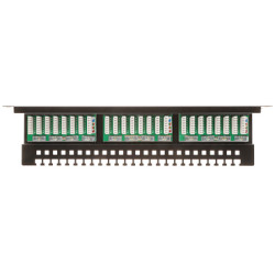 Пач панел RJ-45 24 порта UTP Кат.6 1U Rack 19 инча Черен Мрежови аксесоари LAN мрежи Delta PP-24/RJ/6C