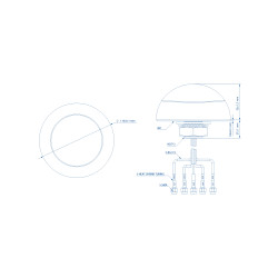 Combo antena LTE GNSS Wi-Fi MIMO 5-in-1 jumta montāža skrūvējama SMA RP-SMA kabelis 3m ārējā LMR100 pasīvā Teltonika PR1KCO28