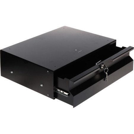 19 inch 3U RACK drawer 320mm depth with lock steel black for server cabinet mounting accessories STALFLEX RD19-3U-320B