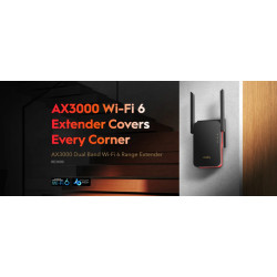 通用 WiFi 6 信号放大器中继器范围扩展器接入点千兆 LAN 3000 Mbps CUDY RE3000