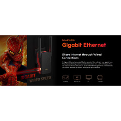 通用 WiFi 6 信号放大器中继器范围扩展器接入点千兆 LAN 3000 Mbps CUDY RE3000
