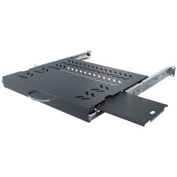 Rack 19 1U 350mm atvilktne tastatūrai un pelei melns servisa plaukts STALFLEX RSR-F2-19-1U-350B-KM